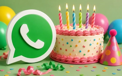 WhatsApp के Birthday Reminder फीचर का ग्राफिक, जिसमें जन्मदिन नोटिफिकेशन और बर्थडे रिमाइंडर दिखाई दे रहा है।