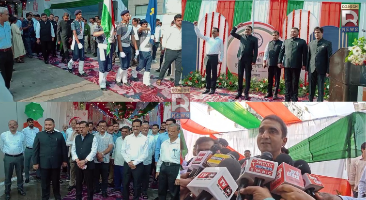 सूचना निदेशालय में 80वें स्वतंत्रता दिवस पर ध्वजारोहण करते सूचना निदेशक विशाल सिंह
