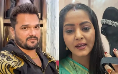 इंस्टाग्राम लाइव के दौरान भोजपुरी अभिनेत्री अंजना सिंह, खेसारी लाल यादव की टीम पर प्रतिक्रिया देती हुईं।