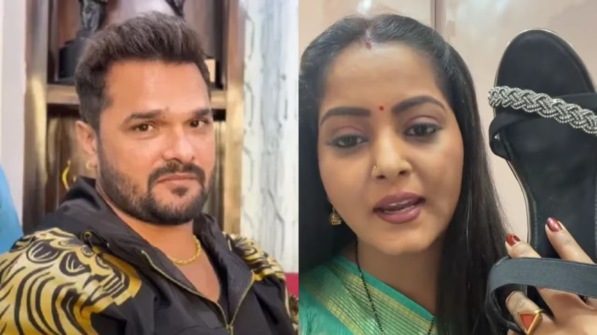 इंस्टाग्राम लाइव के दौरान भोजपुरी अभिनेत्री अंजना सिंह, खेसारी लाल यादव की टीम पर प्रतिक्रिया देती हुईं।