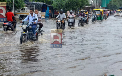 खरसावां में तेज बारिश के बाद जलजमाव और बढ़ता नदी का जलस्तर