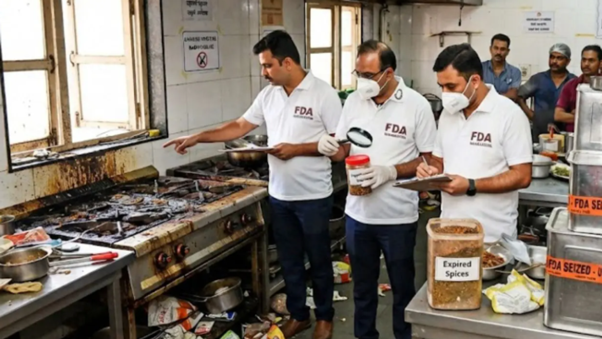 महाराष्ट्र FDA ने मुंबई और अन्य शहरों में बड़े होटल, रेस्टोरेंट और डेयरी प्रतिष्ठानों पर कार्रवाई करते हुए गंदगी, खराब स्टोरेज और एक्सपायर्ड खाद्य सामग्री मिलने पर कई लाइसेंस निलंबित किए। दो दिन में 24 जगहों पर छापेमारी के दौरान 1.90 करोड़ रुपये की असुरक्षित खाद्य सामग्री भी जब्त की गई।