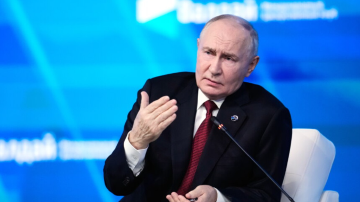 Russian President Vladimir Putin speaking about Kaliningrad and NATO