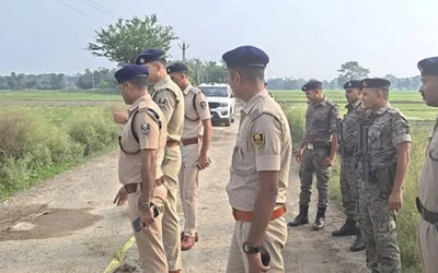 खगड़िया के बेलदौर में पुलिस मुठभेड़ के बाद घटनास्थल पर जांच करती पुलिस टीम की सांकेतिक तस्वीर।