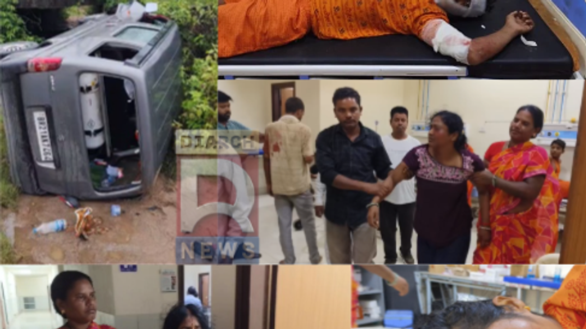 गिरिडीह के तिसरी में पुलिया के नीचे पलटी कांवरियों से भरी गाड़ी