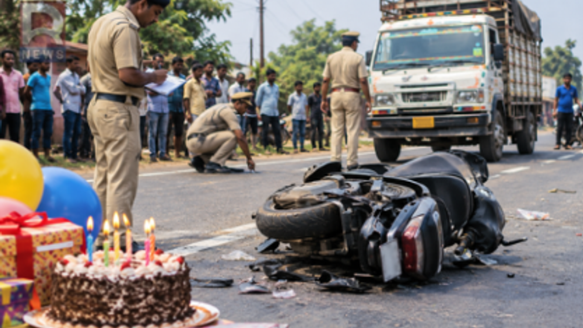 सादाबाद में पिकअप की टक्कर के बाद सड़क हादसे में 12 वर्षीय किशोर की मौत और पुलिस जांच का प्रतीकात्मक दृश्य।
