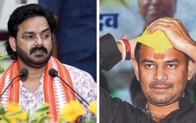 भोजपुरी बवाल शो की शूटिंग के बाद पत्रकारों से बातचीत करते तेजप्रताप यादव