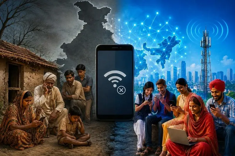 मोबाइल स्क्रीन पर कई ऐप्स, नोटिफिकेशन और फाइलों के बीच डिजिटल क्लटर और मानसिक तनाव को दर्शाती प्रतीकात्मक तस्वीर।