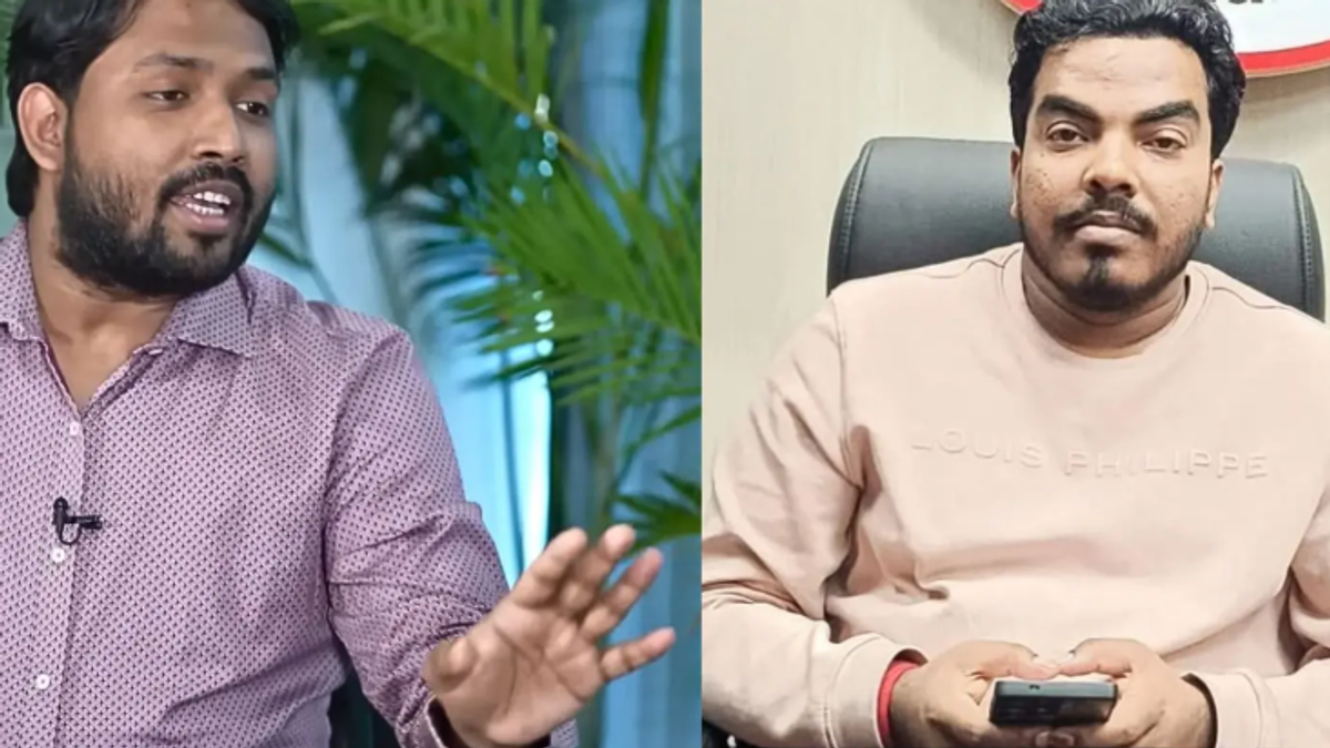 पटना कोचिंग फायरिंग विवाद पर पॉडकास्ट में अपना पक्ष रखते खान सर की सांकेतिक तस्वीर।