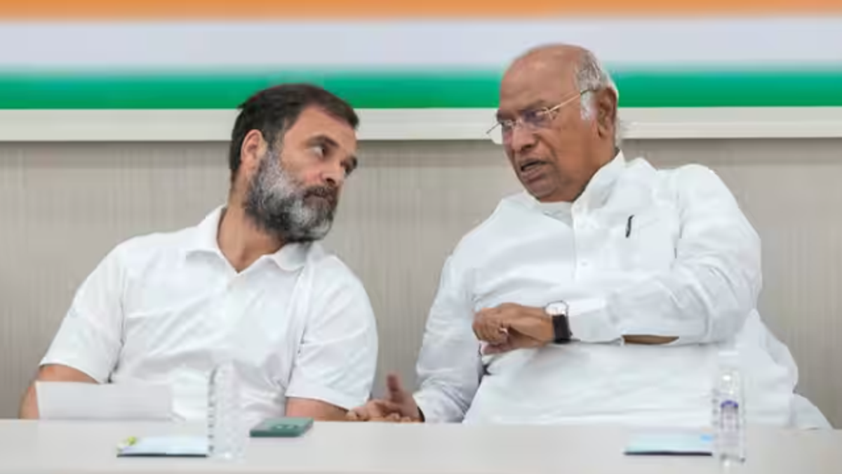 कांग्रेस अध्यक्ष मल्लिकार्जुन खरगे और राहुल गांधी की तस्वीर