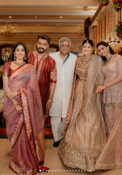 अंशुला कपूर और रोहन ठक्कर की शादी पर प्रधानमंत्री नरेंद्र मोदी का शुभकामना संदेश साझा करते हुए बोनी कपूर।