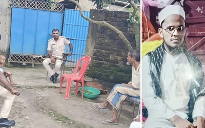 पूर्णिया के मीरगंज गांव में मोहम्मद जफर के घर जांच करती पुलिस और सुरक्षा एजेंसियों की प्रतीकात्मक तस्वीर।