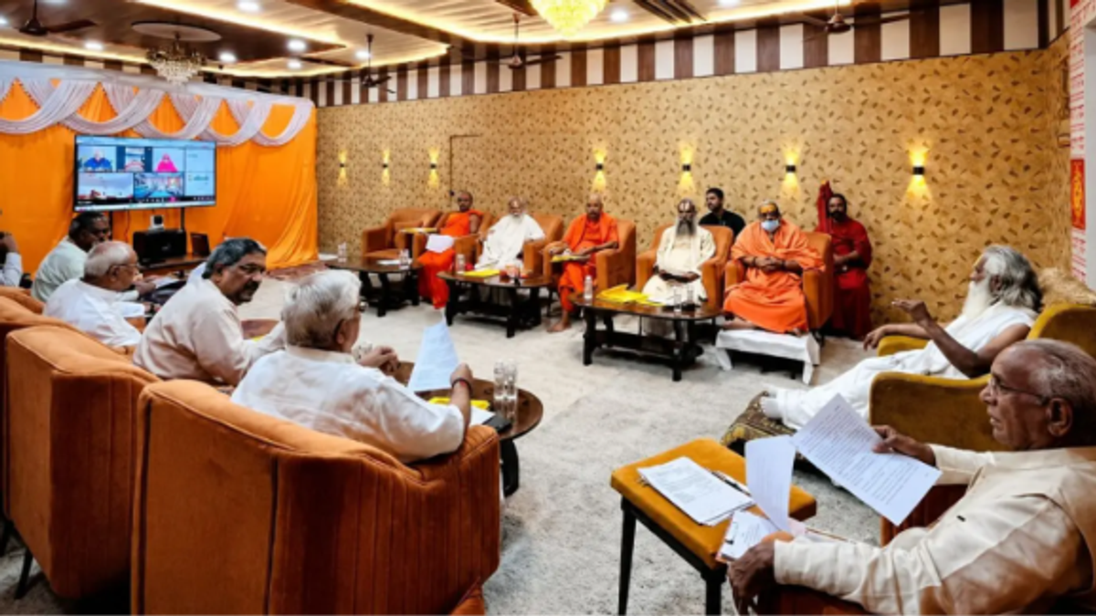 अयोध्या राम मंदिर में आयोजित श्रीराम जन्मभूमि तीर्थ क्षेत्र ट्रस्ट की बैठक का सांकेतिक दृश्य।