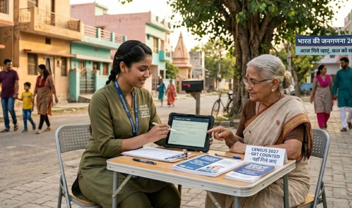 Census 2027 के लिए जनगणना प्रक्रिया और 40 सवालों का ग्राफिक