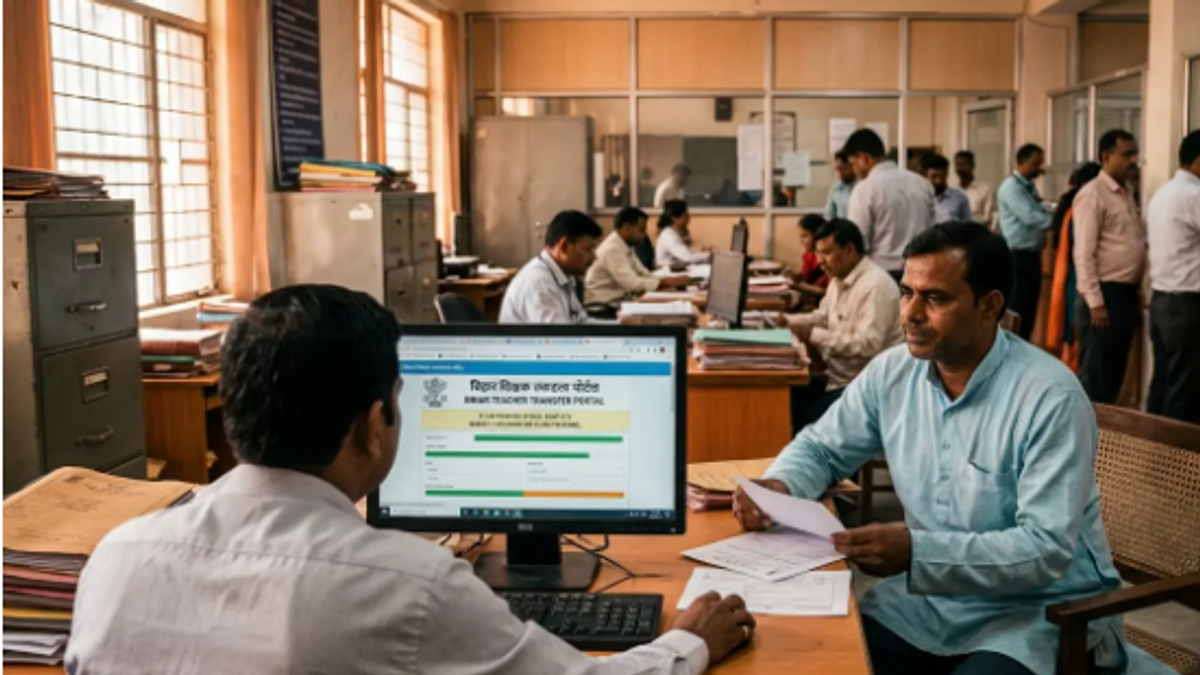 बिहार के शिक्षा मंत्री मिथिलेश तिवारी द्वारा शिक्षक स्थानांतरण पोर्टल नवंबर में दोबारा खोलने की घोषणा से संबंधित खबर।