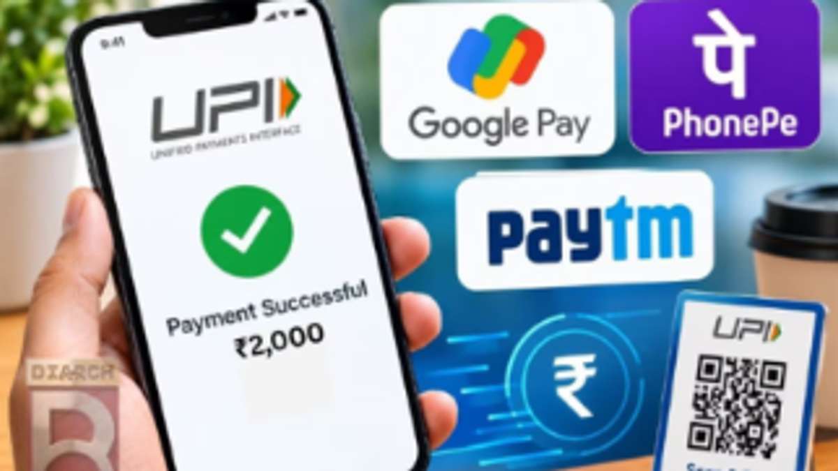 ₹2,000 से ऊपर UPI मर्चेंट पेमेंट पर MDR शुल्क और ग्राहक-मर्चेंट पर इसके प्रभाव का प्रतीकात्मक दृश्य।