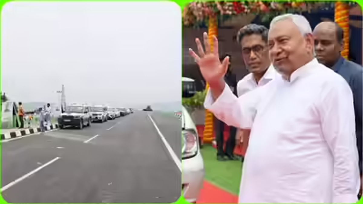 सालेपुर-राजगीर सड़क परियोजना का निरीक्षण करते नीतीश कुमार, अधिकारियों से निर्माण कार्य की प्रगति की जानकारी लेते हुए