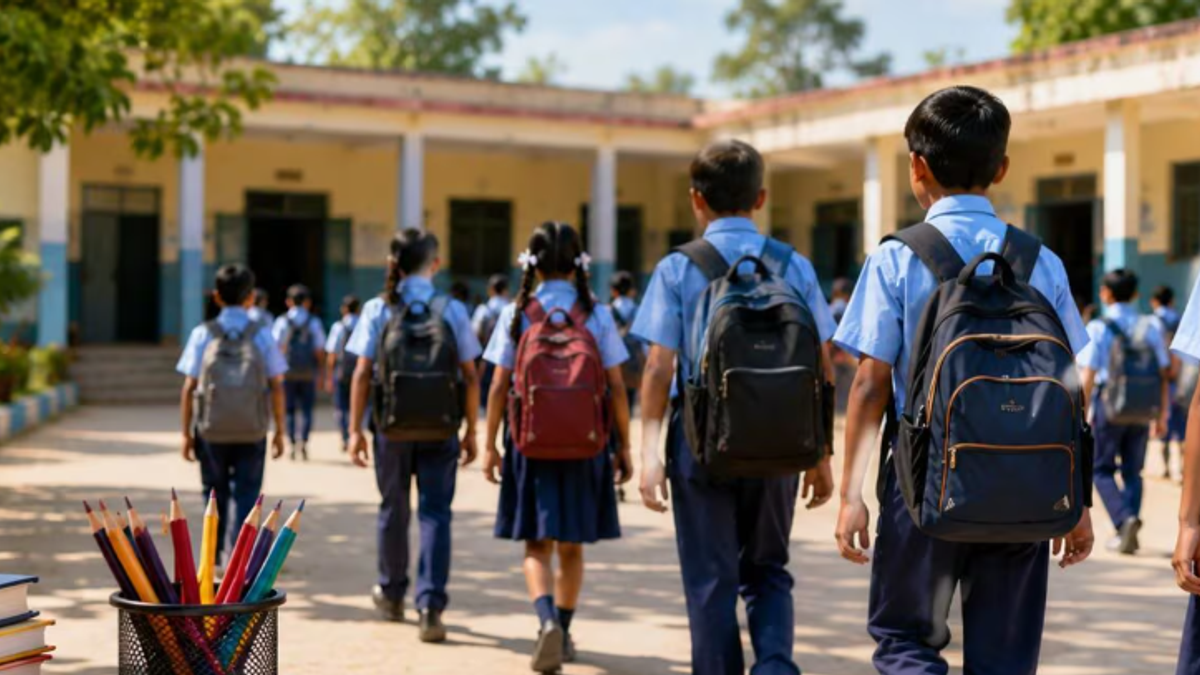 बिहार के सरकारी स्कूल में शिक्षक और छात्र, नई स्कूल टाइमिंग और ऑनलाइन हाजिरी व्यवस्था