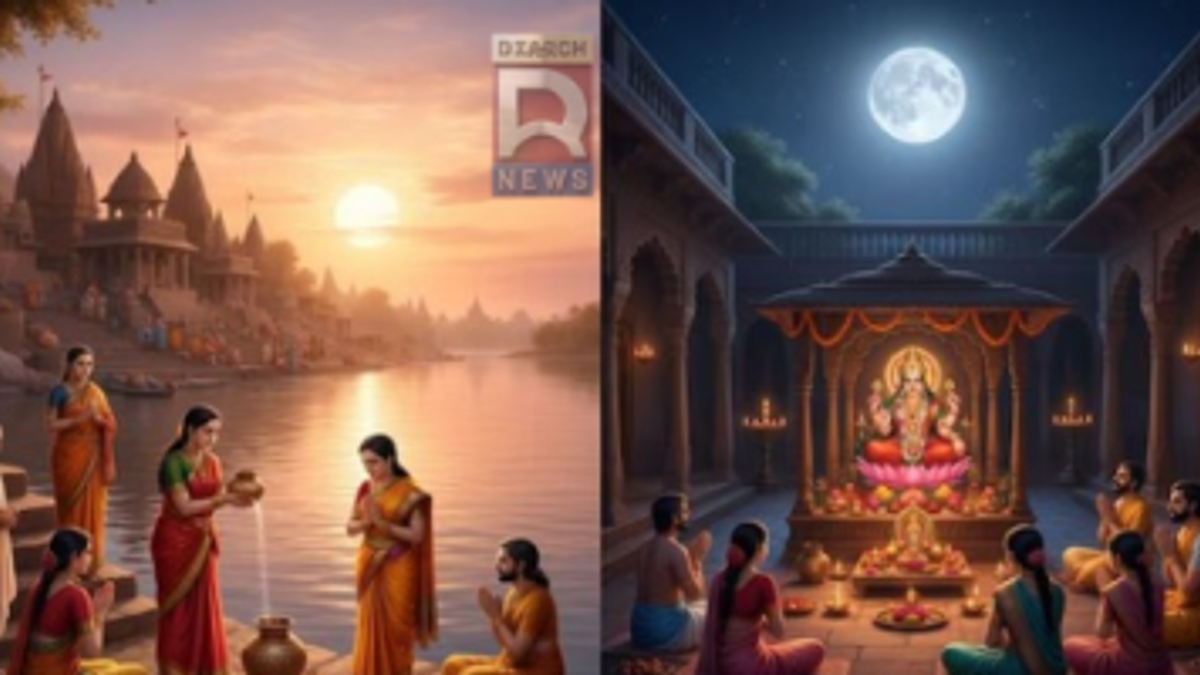 भाद्रपद पूर्णिमा 2026 पर चंद्र देव की पूजा और अर्घ्य देते हुए श्रद्धालु