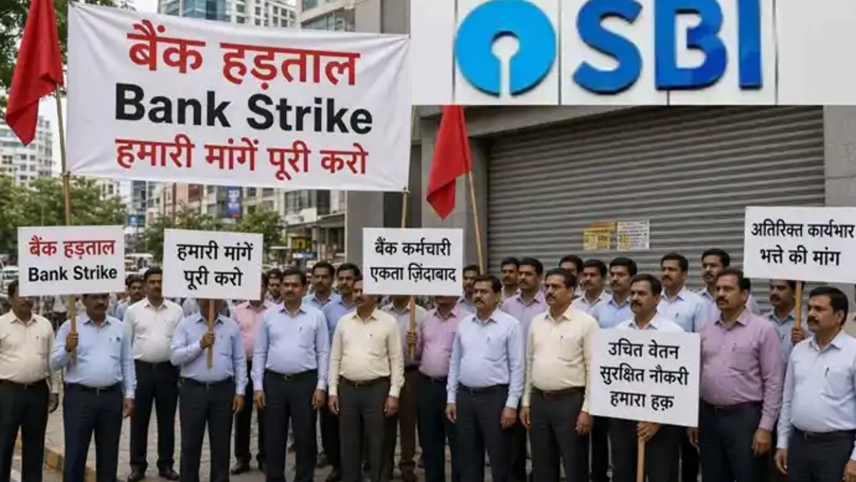 Bihar Bank Strike 2026 बैंक हड़ताल में शामिल कर्मचारी