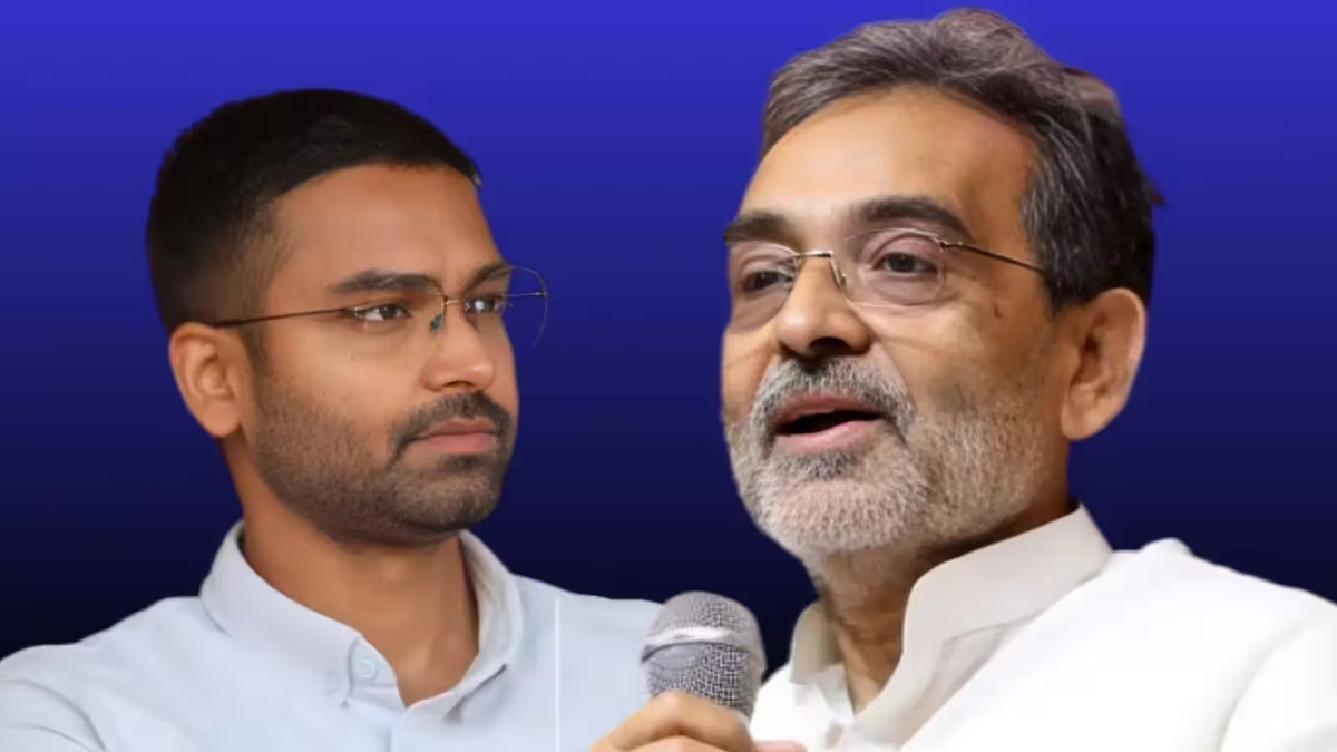 बिहार के पंचायती राज मंत्री दीपक प्रकाश और RLM प्रमुख उपेंद्र कुशवाहा की फाइल फोटो।