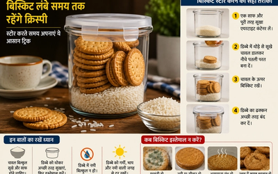 चावल की मदद से एयरटाइट डिब्बे में बिस्किट स्टोर करने का तरीका