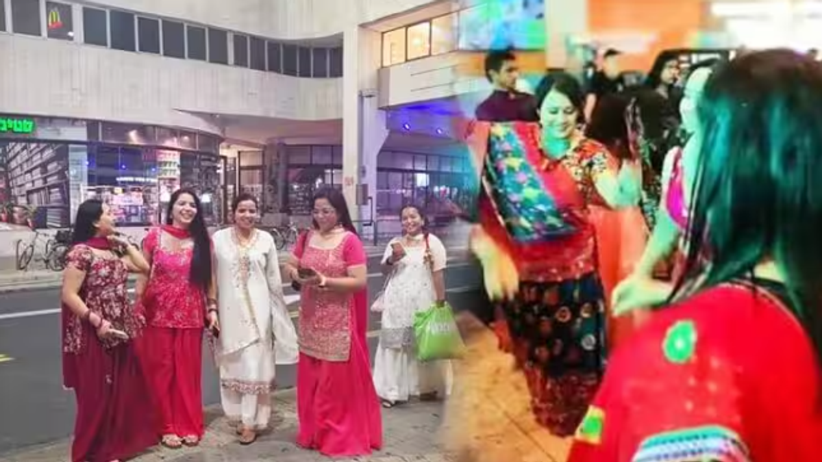 इजरायल के तेल अवीव में दशहरा मनाने के दौरान पारंपरिक कपड़ों में भारतीय महिलाएं
