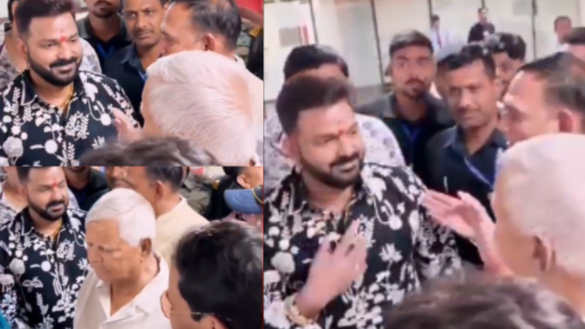 पवन सिंह ने लालू यादव के पैर छूकर लिया आशीर्वाद