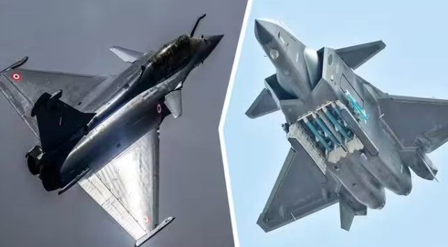 Rafale F5 लड़ाकू विमान और AI-सक्षम ड्रोन की प्रतीकात्मक तस्वीर, चीन के J-20 के मुकाबले भारत की संभावित नई एयर पावर