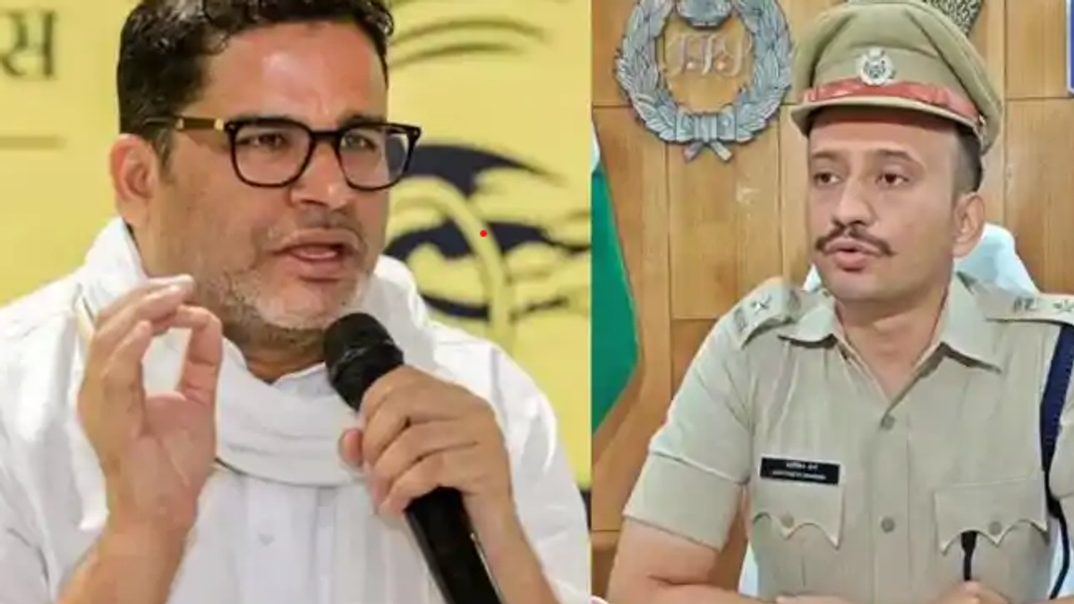 मुख्य निर्वाचन पदाधिकारी से मुलाकात के बाद मीडिया से बात करते जन सुराज प्रमुख प्रशांत किशोर।