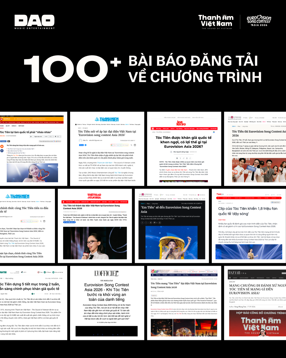 A selection of press coverage of The Sound of Vietnam and Tóc Tiên