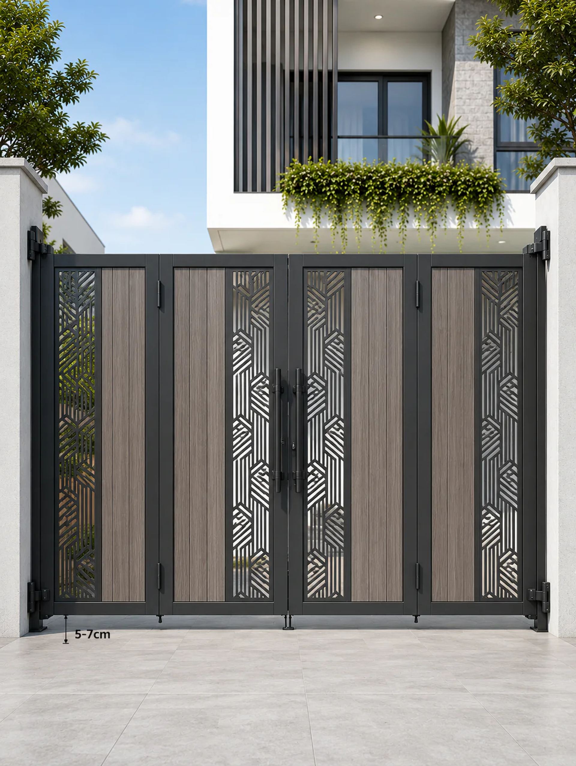 Mẫu Cổng Sắt 2 Cánh Sắt Hộp Sơn Tĩnh Điện Hiện Đại Biệt Thự Hà Nội