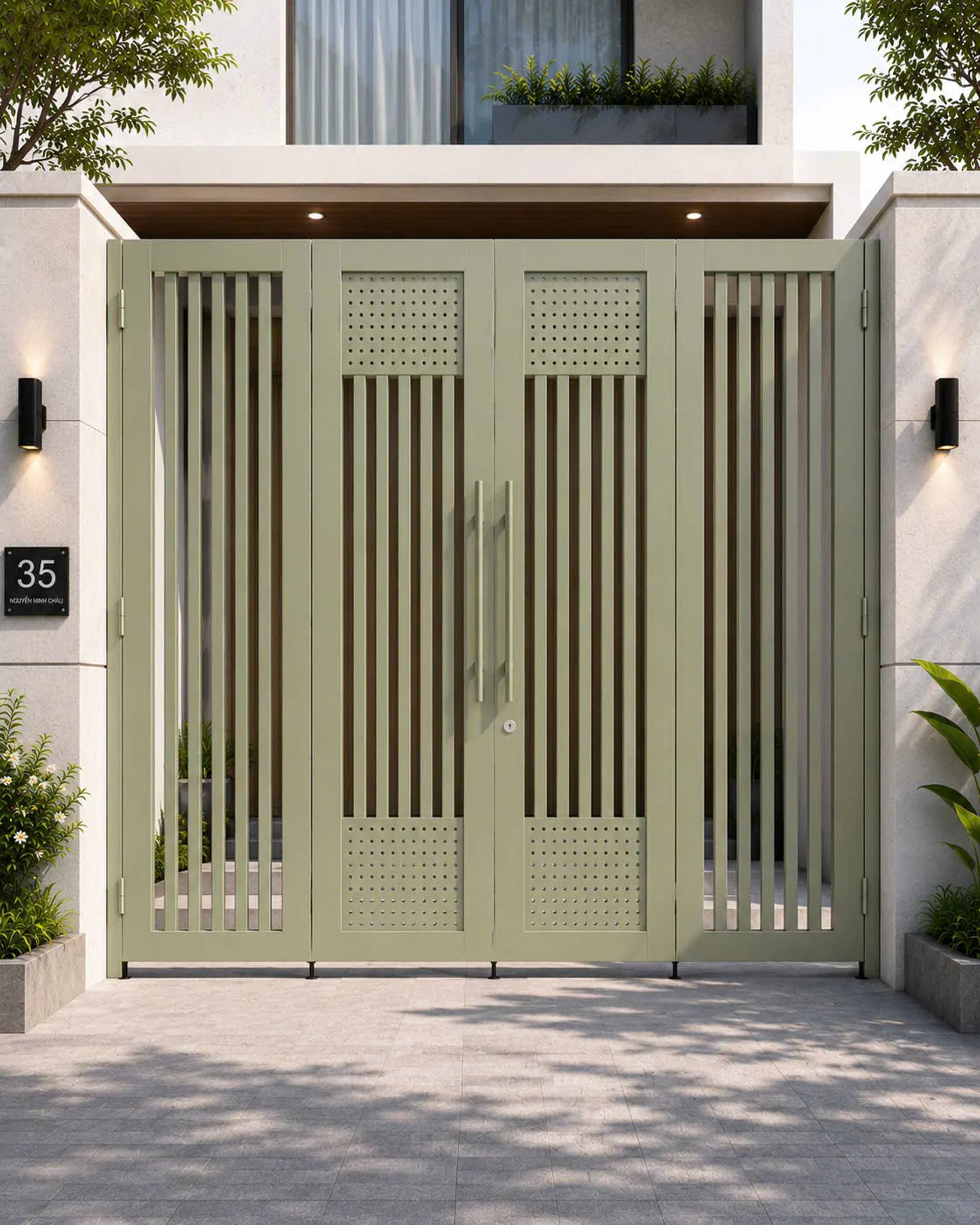 Mẫu cổng sắt thi công thực tế tại Hà Nội