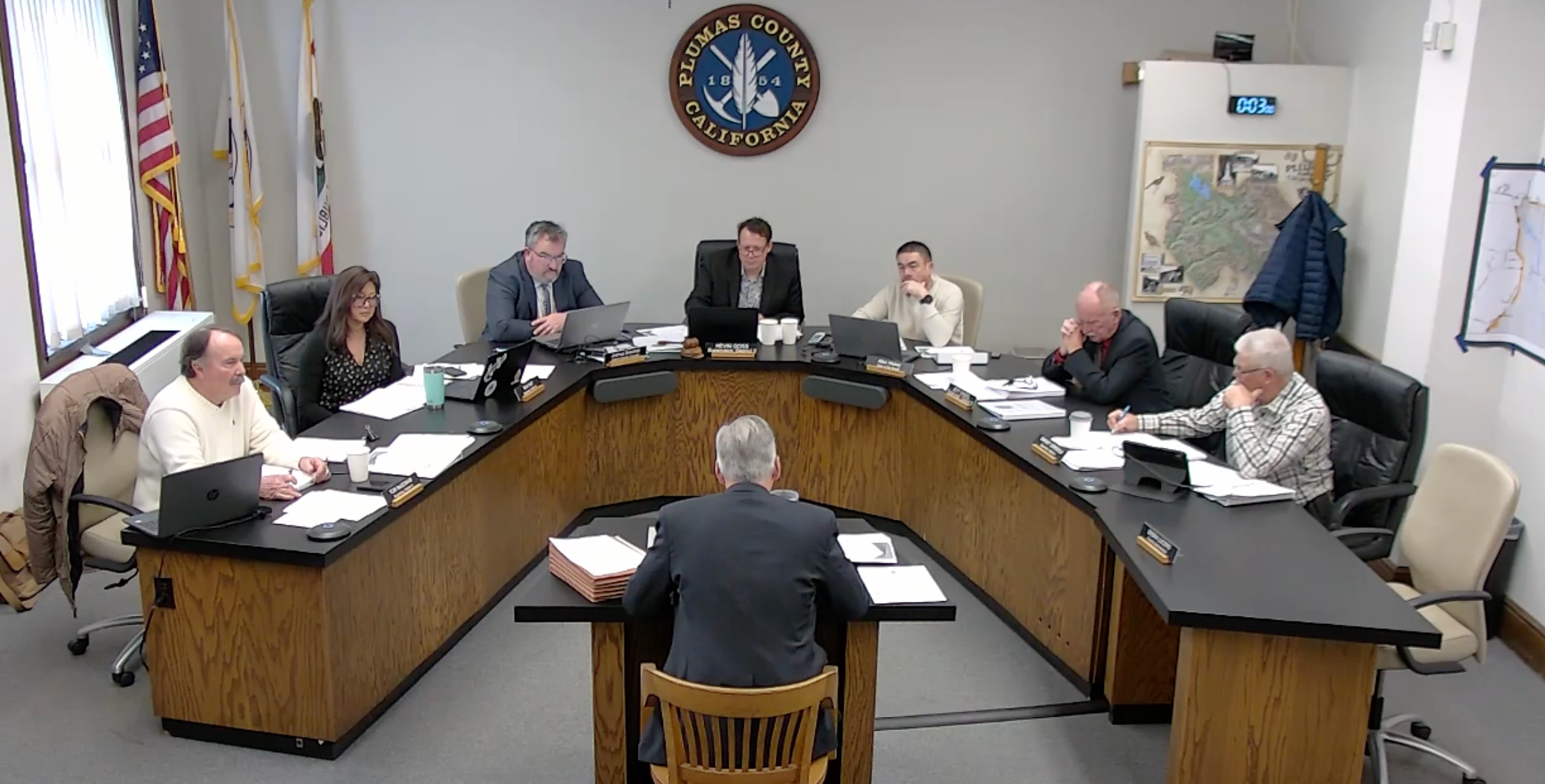 District Attorney David Hollister addressed the Plumas County Board of Supervisors on April 1.