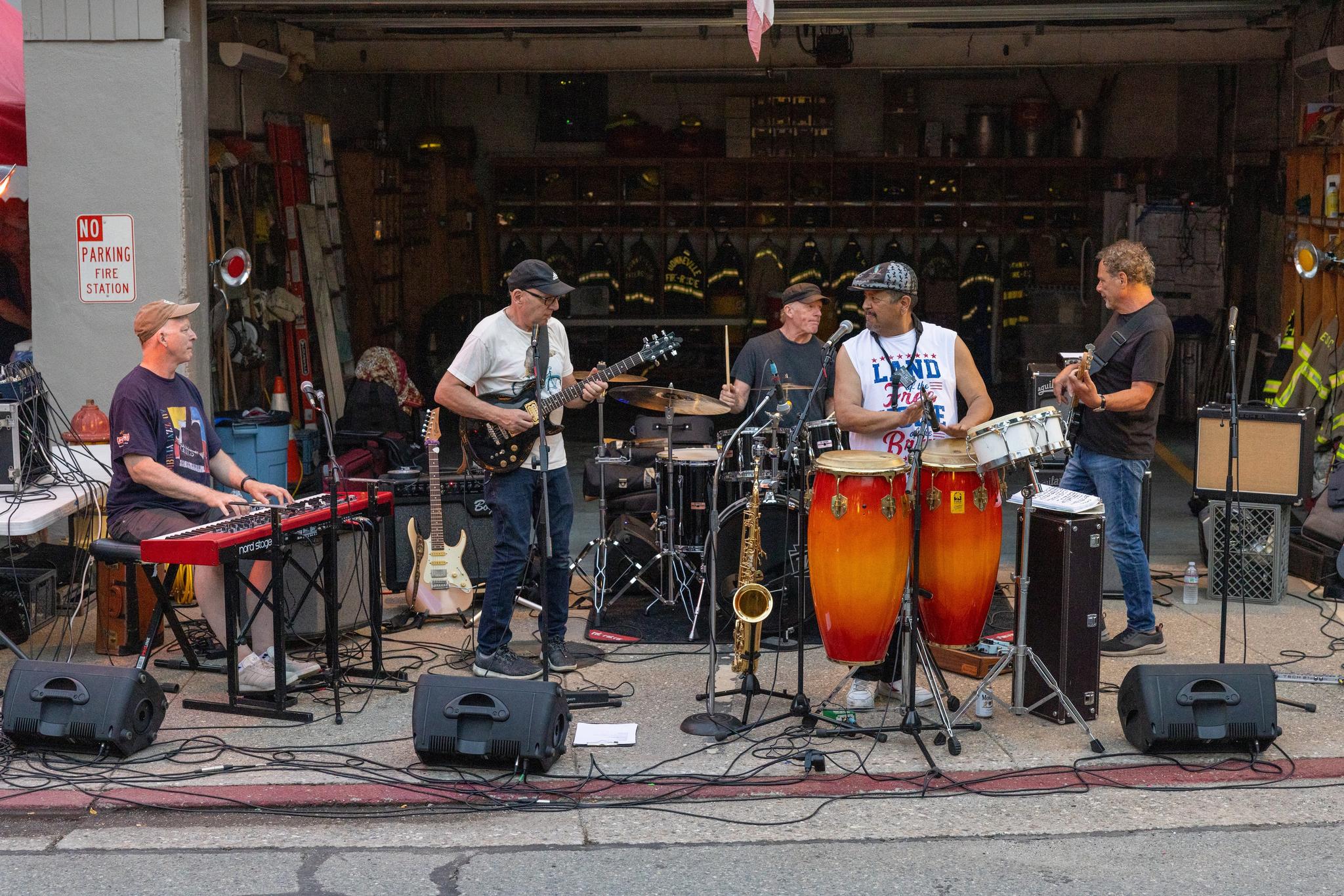 Left to right: Tony Stead, Peter Margen, T. Moran, John Marin, and band leader David Margen.