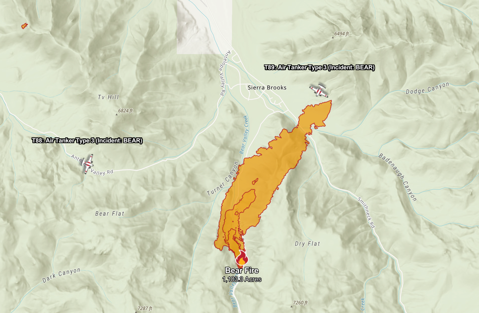 Burned area mapped by Cal Fire.