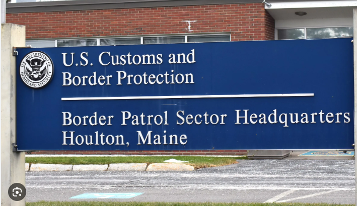 The sign for Border Patrol Sector Headquarters in Houlton, Maine