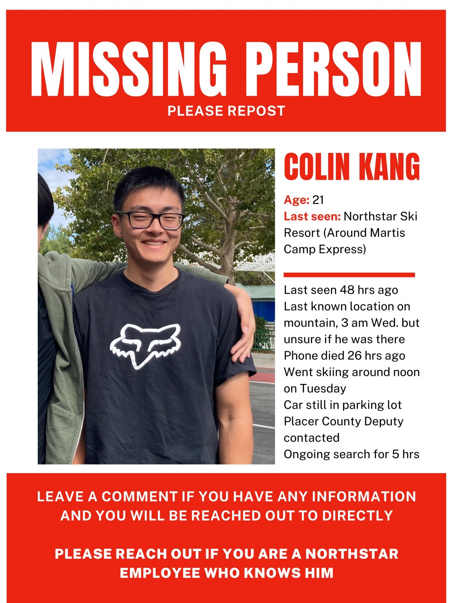 This missing person poster was shared on February 18 by the San Jose State University Ski and Snowboard Club on Instagram.