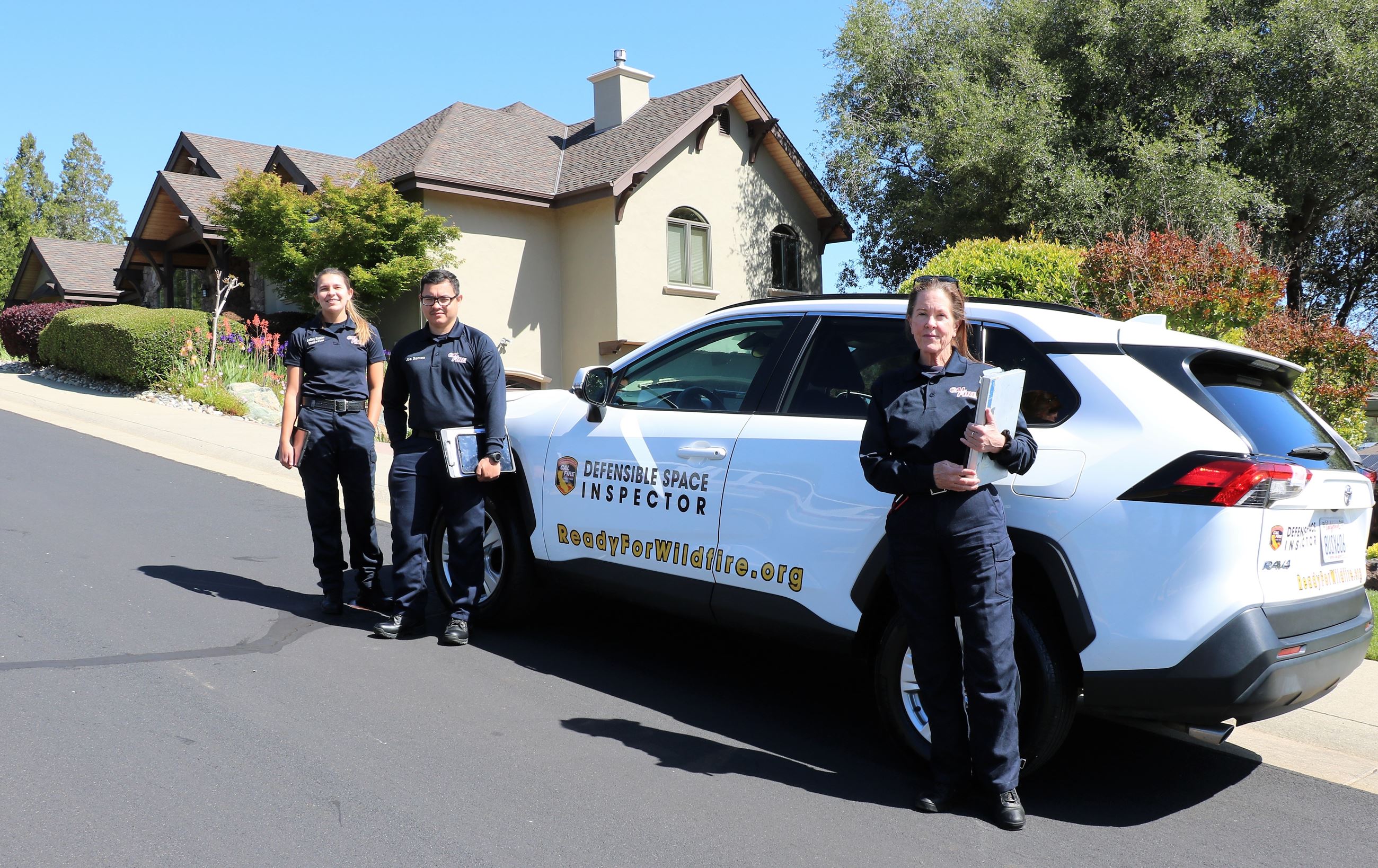 Defensible Space Inspectors will arrive in a fire truck or marked vehicle. Photo courtesy of Placer County.