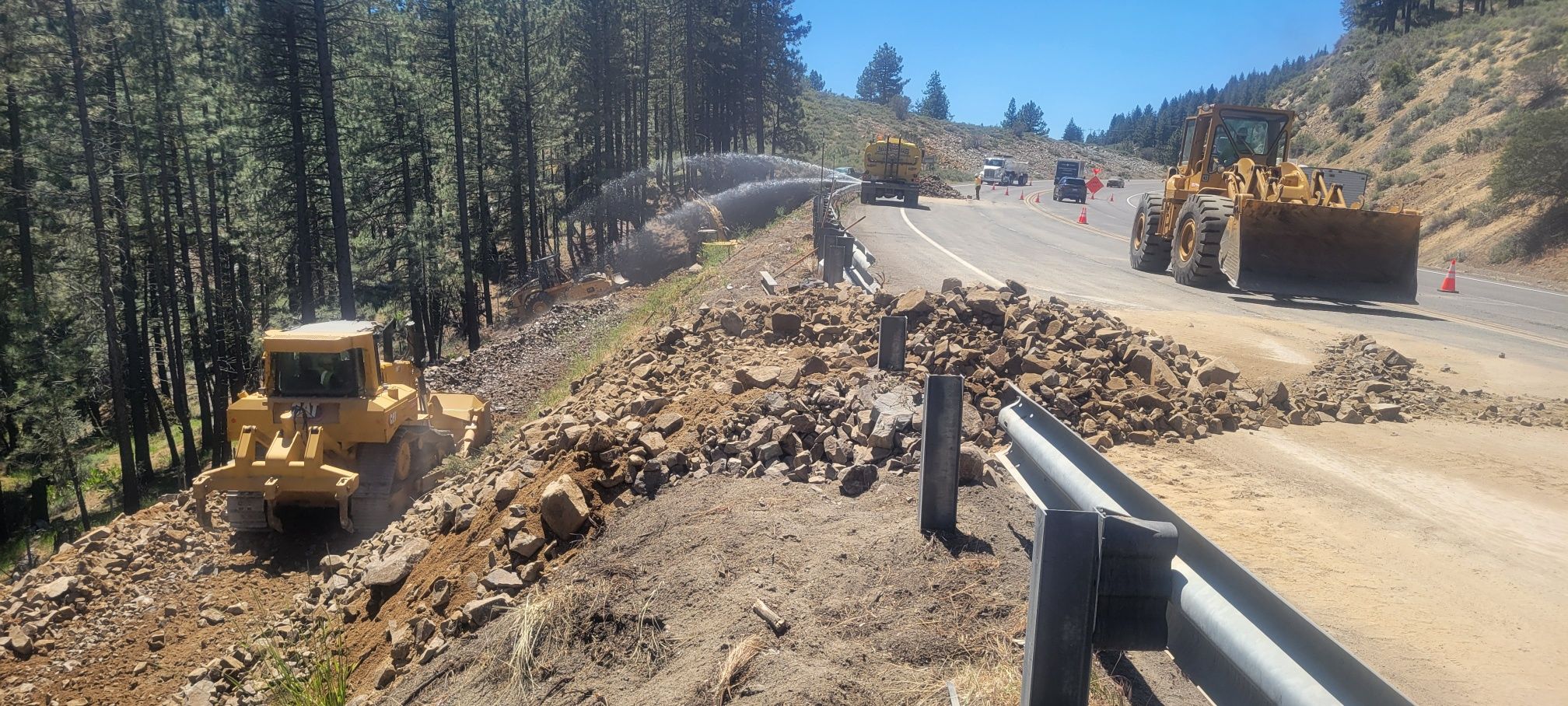 Photo of work on Highway 70 shared by Caltrans District 2.