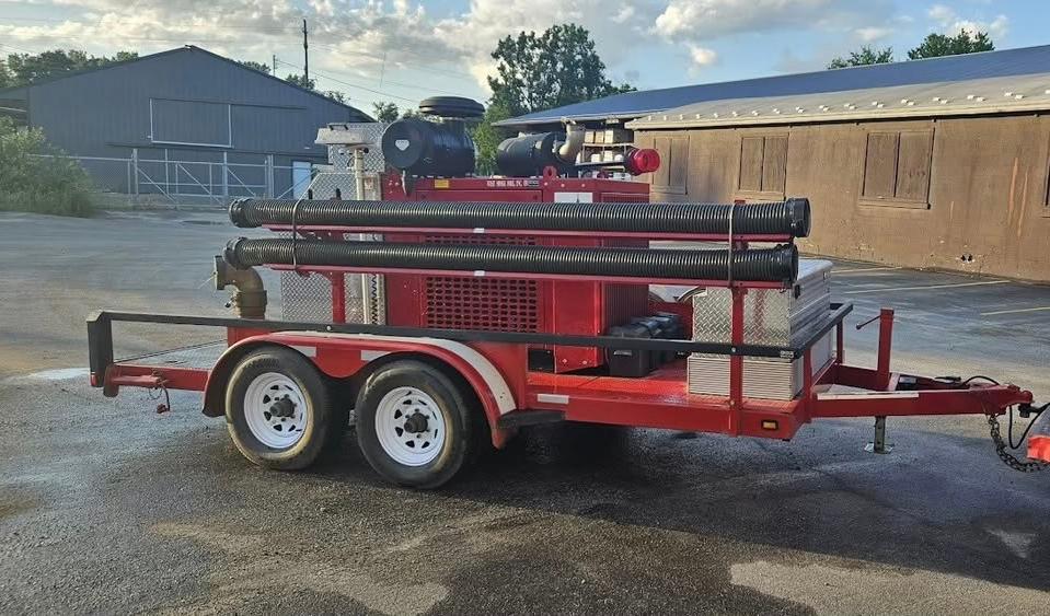 The Downieville Fire Department’s new river pump, which is being prepared for active operation. Photo courtesy of DVFD.