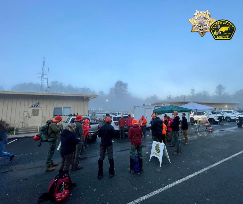 Search and Rescue stages on Sunday, November 24th. Photo courtesy of Placer County Sheriff’s Office.
