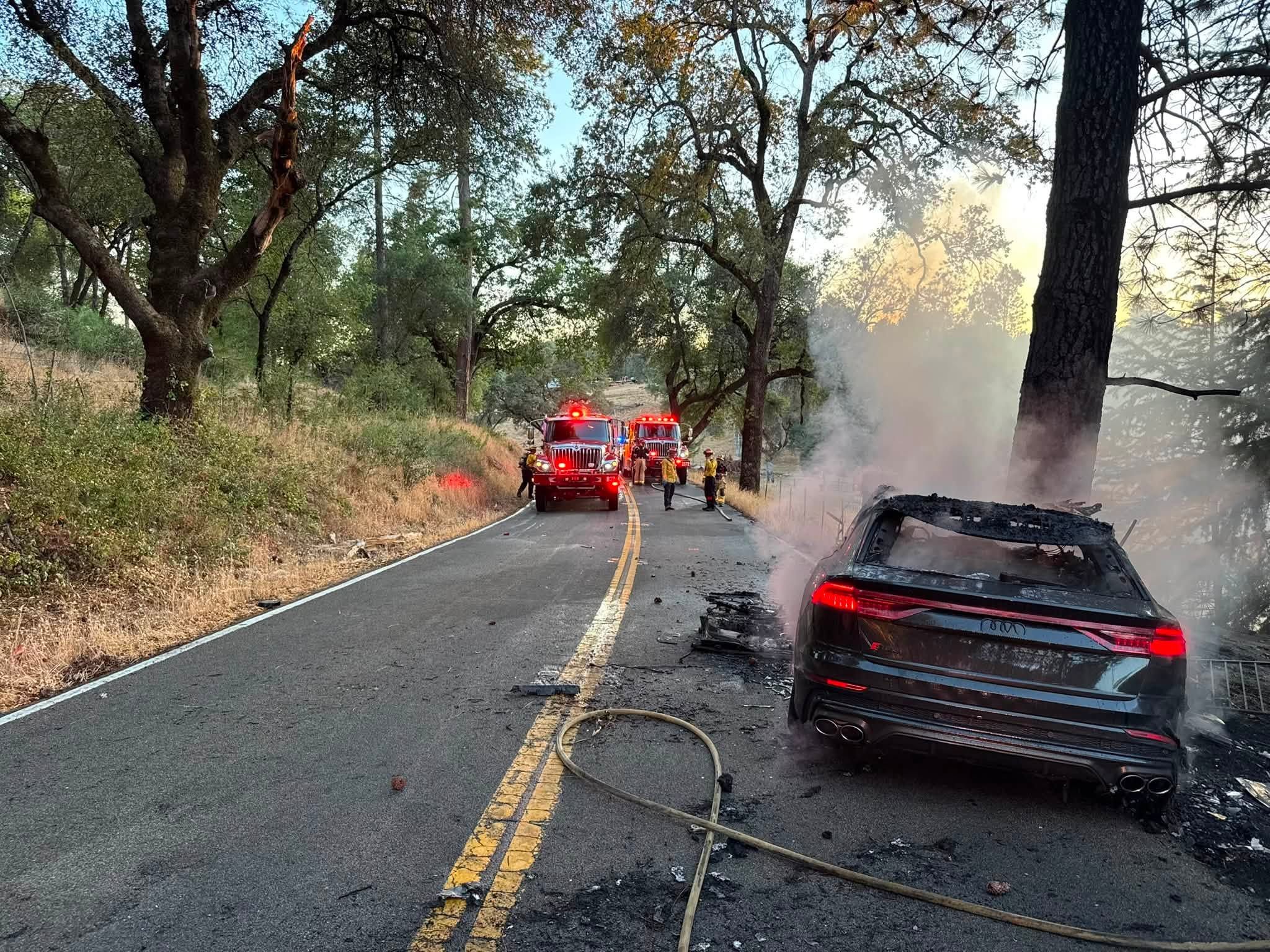 A photo of the rear of the vehicle. Credit: CAL FIRE NEU.