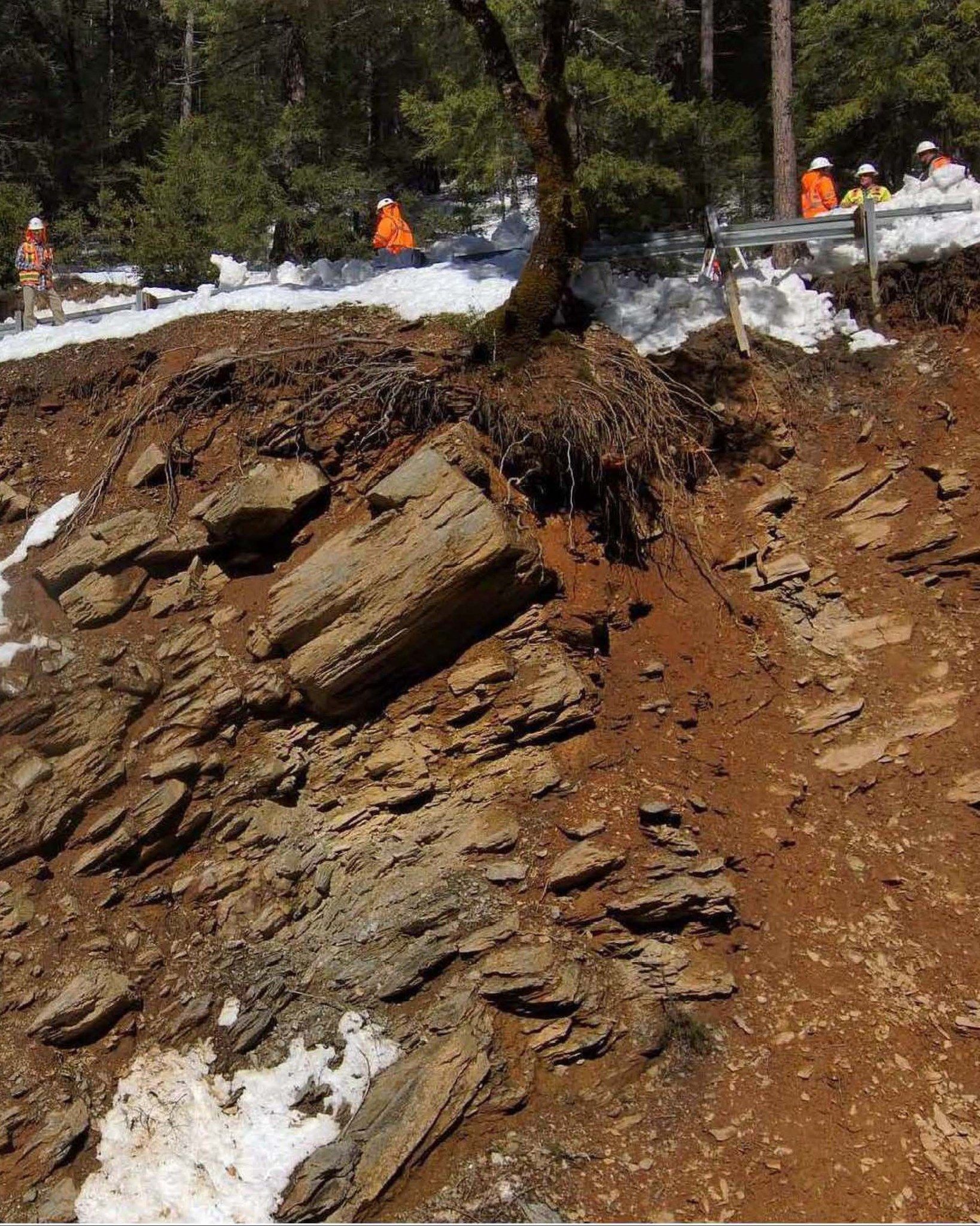 The Highway 49 slip-out that required emergency repair. Credit: Caltrans District 3.