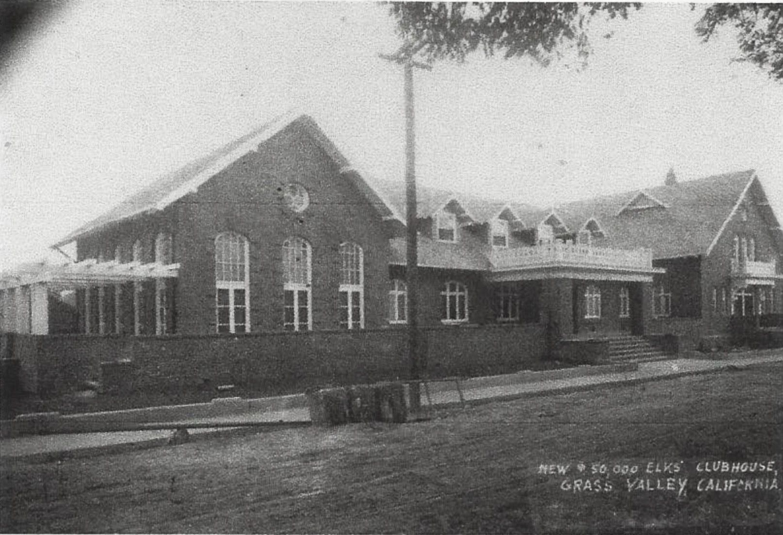 A photo of Grass Valley Elks Lodge No. 538 shortly after its construction in 1912.
