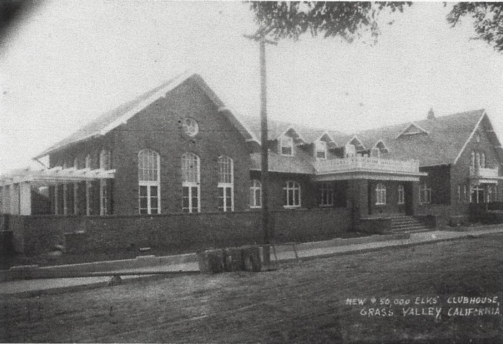 A photo of Grass Valley Elks Lodge No. 538 shortly after its construction in 1912.