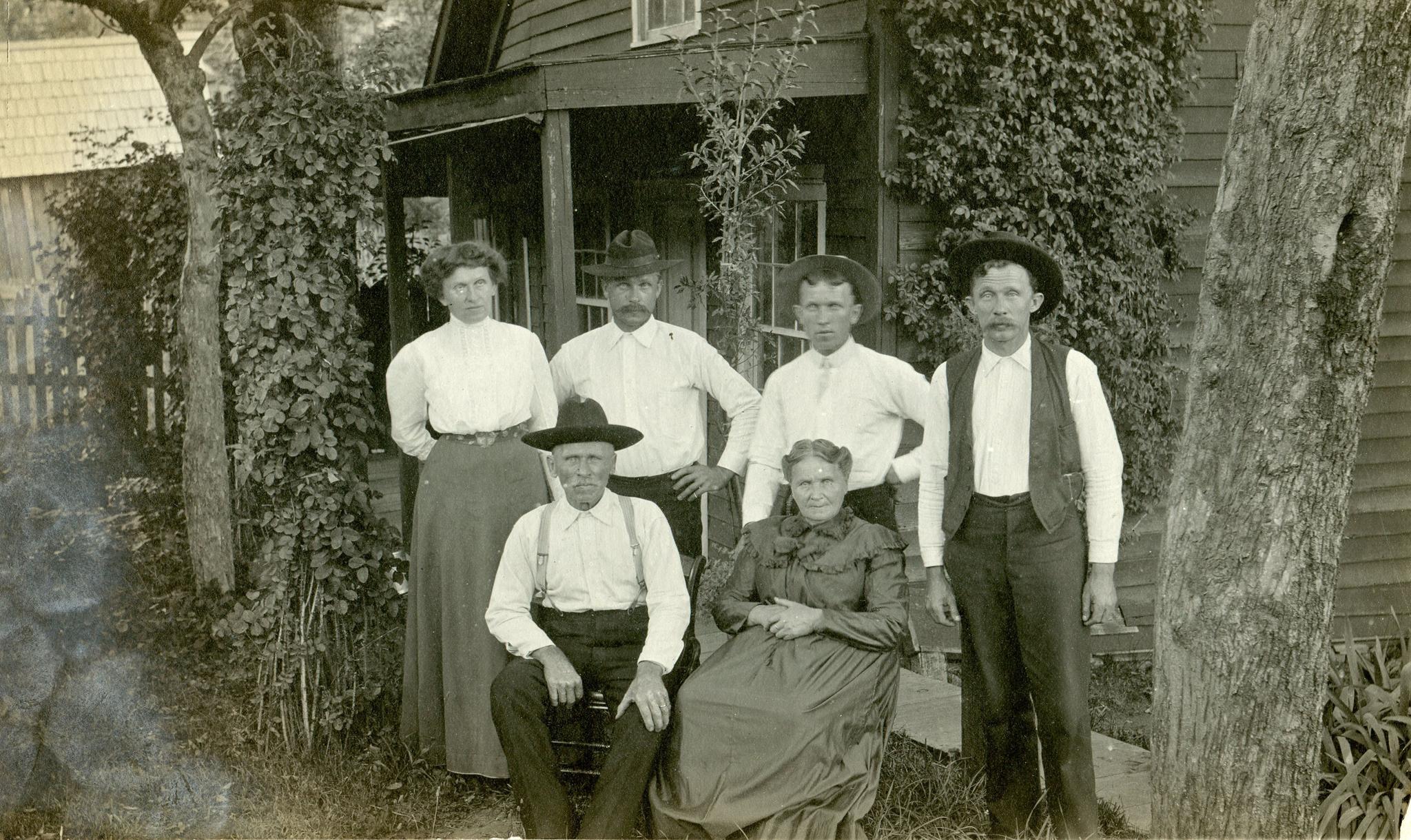 The Rohrig Family. Martin and Christina are seated in front of their children: Minnie D, Otto, Paul and Martin Jr. Alleghany 1890s. Photo courtesy of undergroundgold.org.