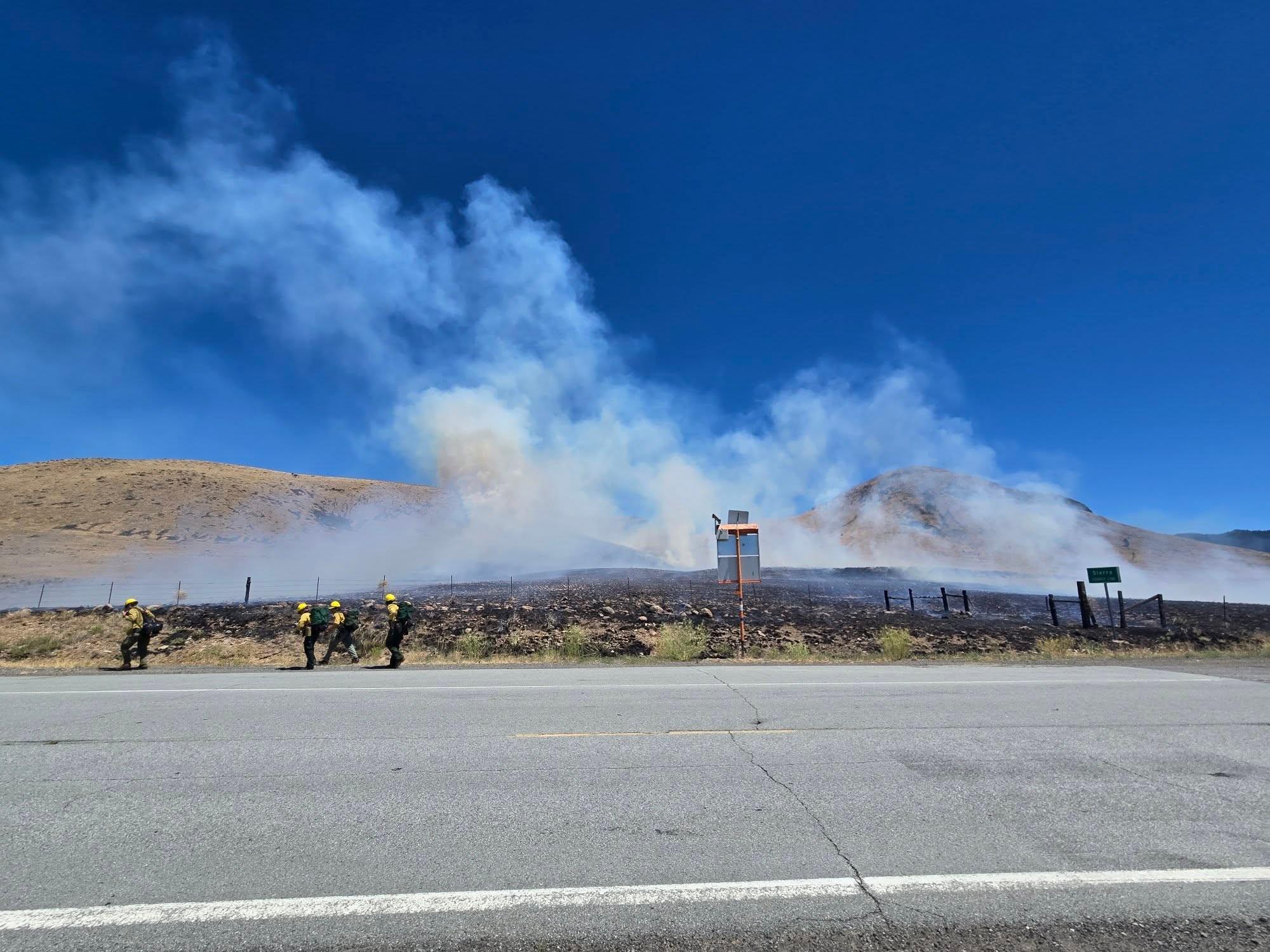 Firefighters respond to the Elephant Fire on Saturday. Credit: Sierra County Sheriff’s Office.