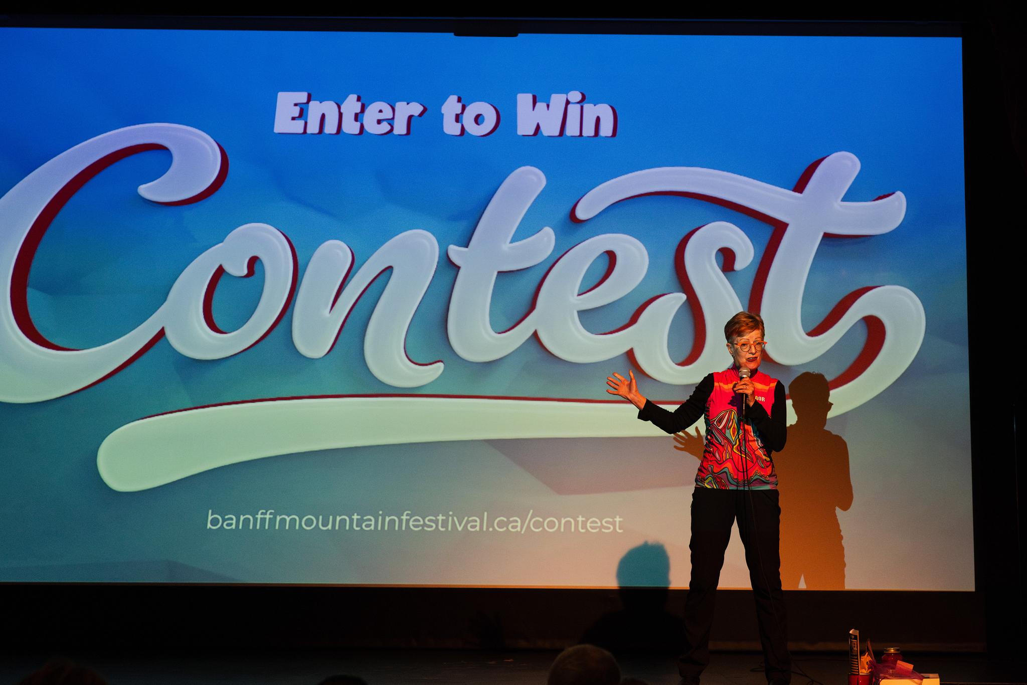 “Road Warrior” Debra Hornsby introduces a Banff Festival worldwide contest.