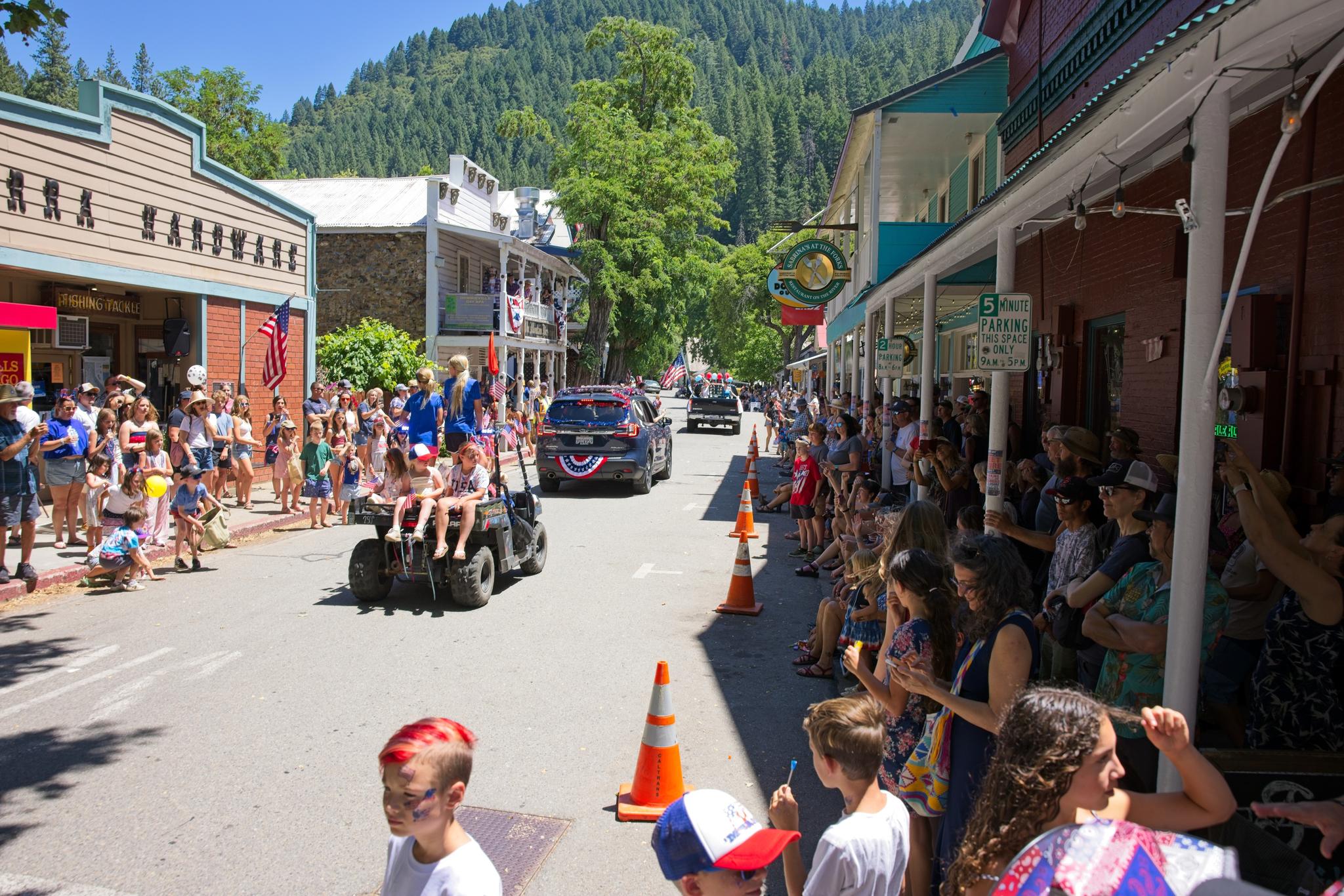 Hundreds attended the Downieville Fourth of July parade, which rolled through Main Street at noon.